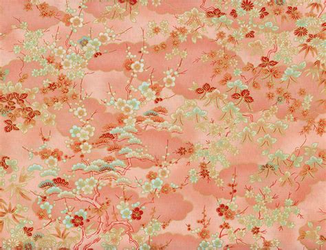 Honoka Floral Peach Metallic 